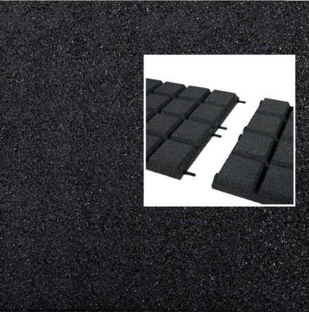 Rubbertegels zwart pen-gat