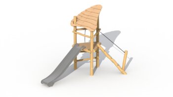 Robinia speeltoren met dak en glijbaan