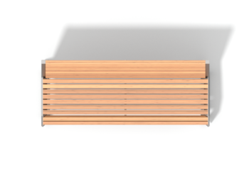 6090 Bank Iroko met rugleuning