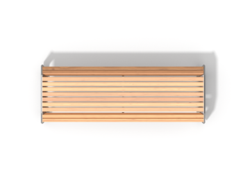 6091 Bank Iroko zonder rugleuning