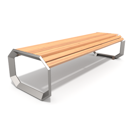 6091 Bank Iroko zonder rugleuning