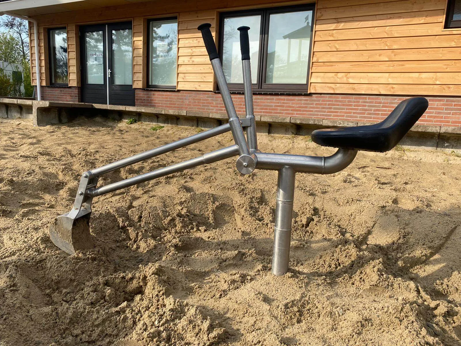 Spielwerk Zit Graafmachine 360° Radius Zwenk en Grip Functie tot 50kg Zandbak Banden Kinderspeelgoed vanaf 3 jaar Metaal