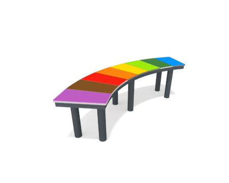 Regenboogbank gebogen