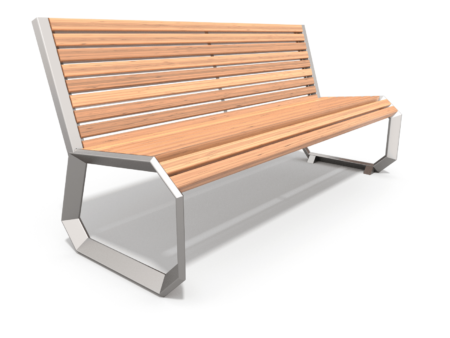 Bank Iroko met rugleuning