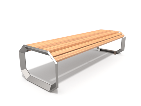 Bank Iroko zonder rugleuning