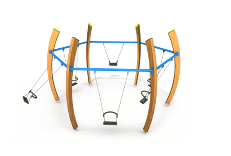 Houten zeskantschommel Dino