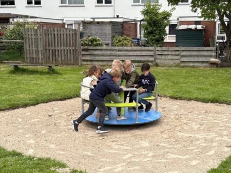 Draaimolen RVS met bank