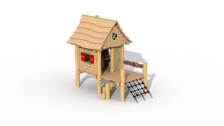 Robinia Houthakkershutje met terrasje