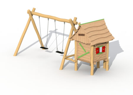 Robinia Houthakkershutje met kleine schommel