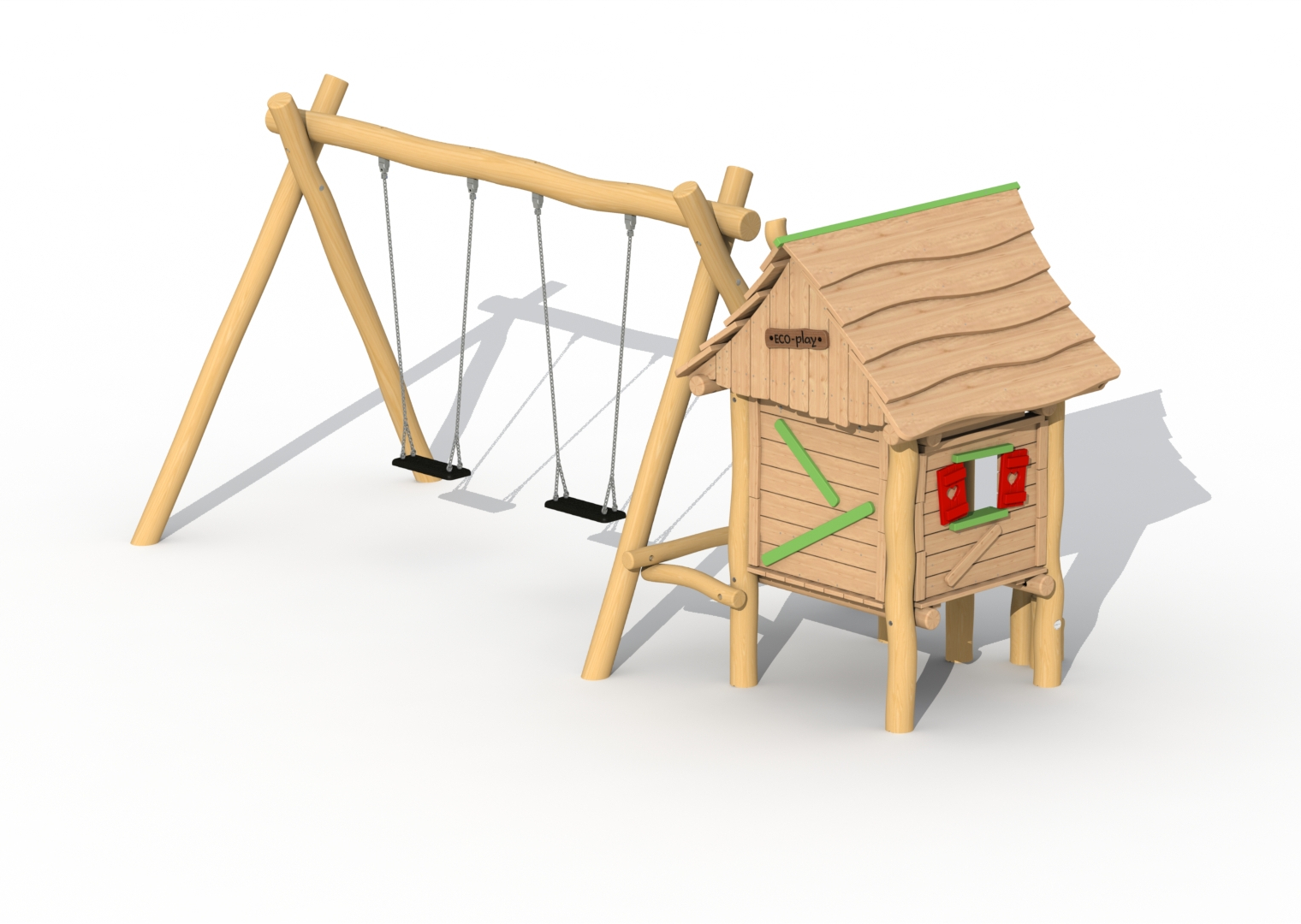 Robinia Houthakkershutje met kleine schommel