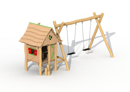 Robinia Houthakkershutje met kleine schommel