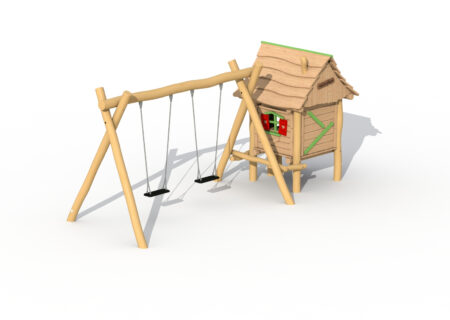 Robinia Houthakkershutje met kleine schommel