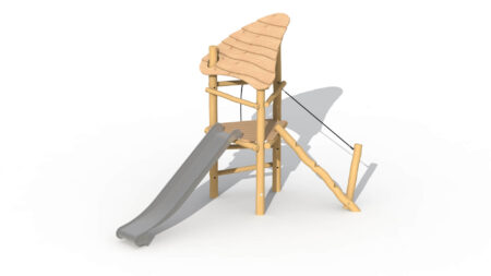 Robinia speeltoren met dak en glijbaan
