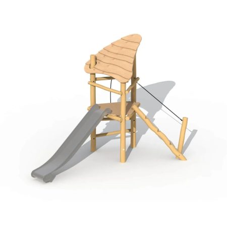 Robinia speeltoren met dak en glijbaan