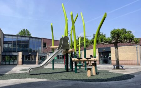 Speeltoestel Olympe met glijbaan en duikelrek