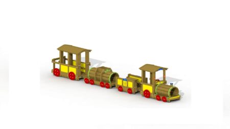 Locomotief hout met wagons