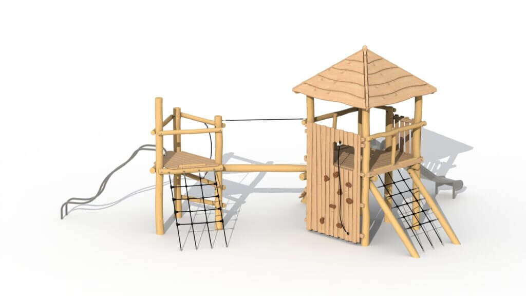 Robinia tovertoren met loopbalk Robinia tovertoren met loopbalk