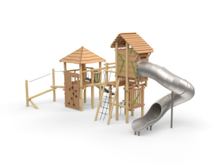 Robinia Mix-Ridderburcht balans met spiraalglijbaan