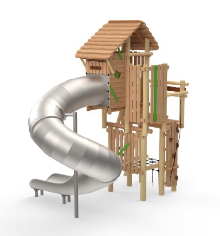 Robinia Ridderburcht met spiraalglijbaan Robinia Ridderburcht met spiraalglijbaan