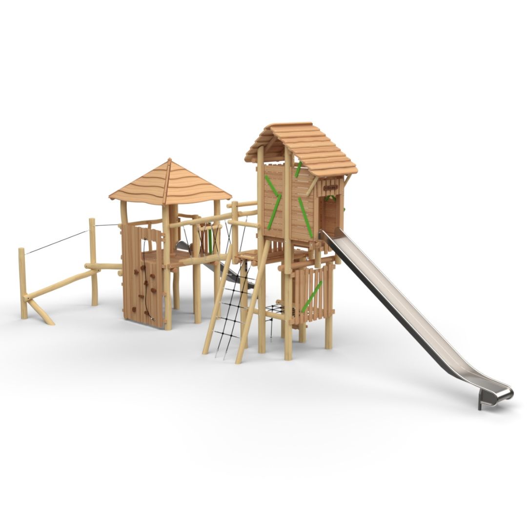 Robinia Mix-Ridderburcht Balans met hoge glijbaan (7)