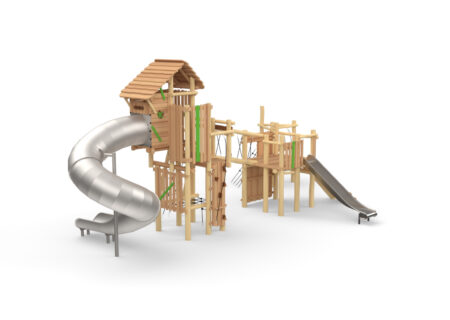 Robinia Maxi-Ridderburcht met spiraalglijbaan Robinia Maxi-Ridderburcht met spiraalglijbaan