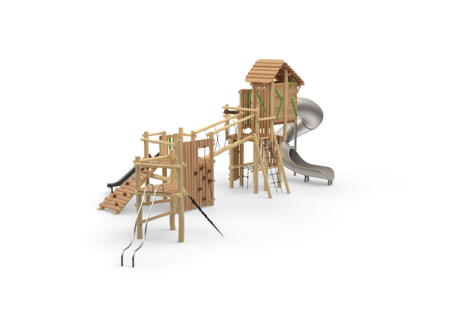 Robinia Maxi-Ridderburcht met spiraalglijbaan Robinia Maxi-Ridderburcht met spiraalglijbaan