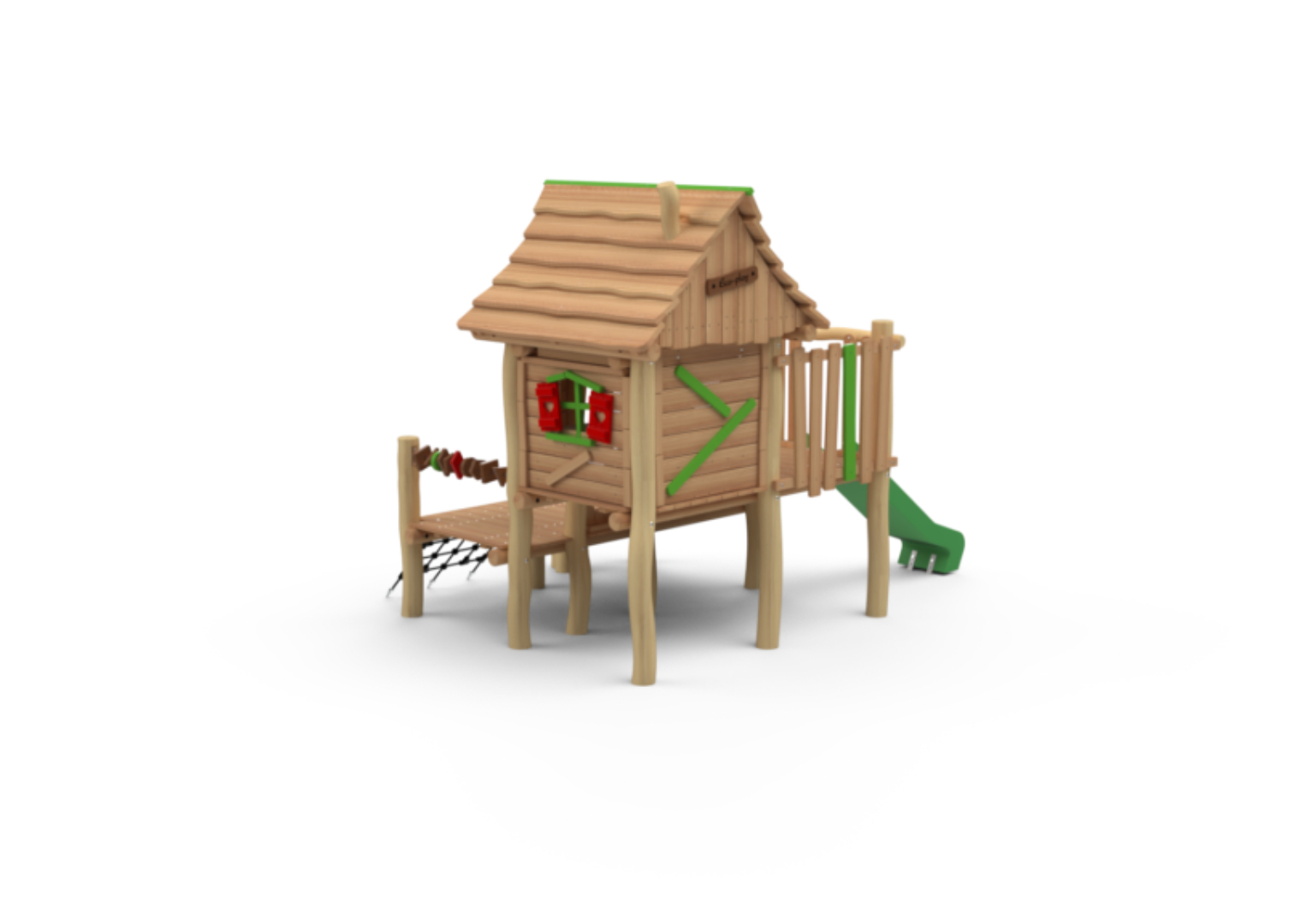 Robinia Boswachtershuisje kunststof glijbaan